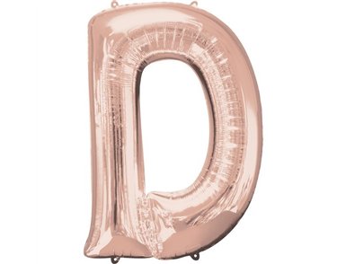 16IN ROSE GOLD LETTER D SHAPED FOIL
