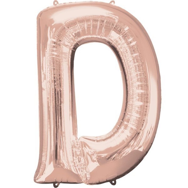 16IN ROSE GOLD LETTER D SHAPED FOIL