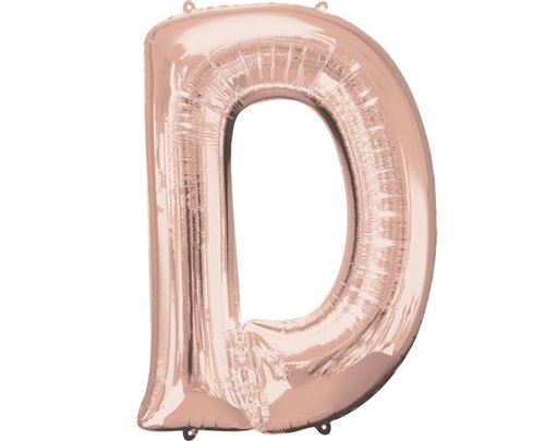 16IN ROSE GOLD LETTER D SHAPED FOIL