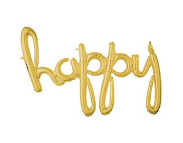 HAPPY GOLD AIR-FILL FOIL SCRIPT