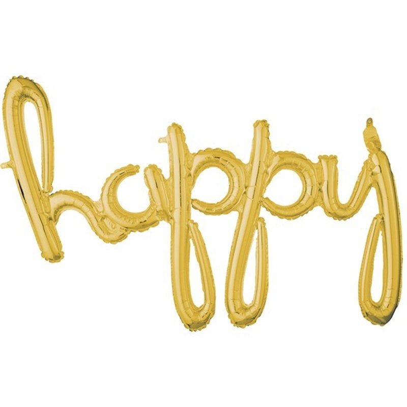 HAPPY GOLD AIR-FILL FOIL SCRIPT