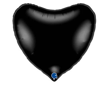 36IN BLACK HEART FOIL BALLOON