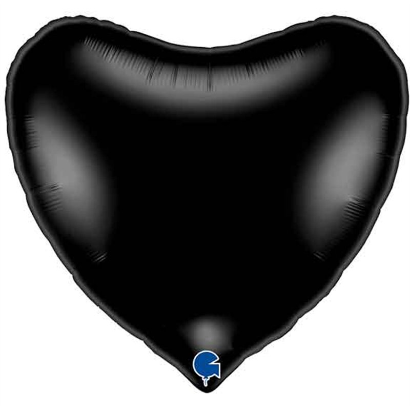 36IN BLACK HEART FOIL BALLOON