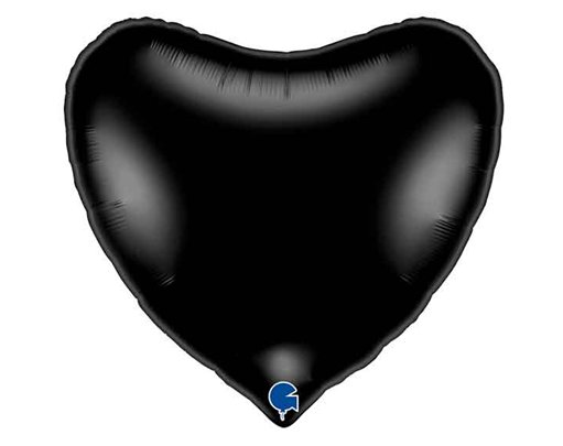 36IN BLACK HEART FOIL BALLOON