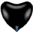 36IN BLACK HEART FOIL BALLOON