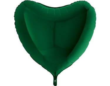 36IN DARK GREEN HEART FOIL BALLOON