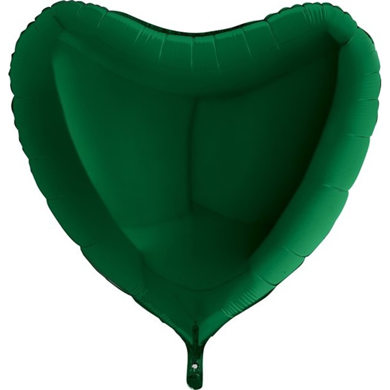 36IN DARK GREEN HEART FOIL BALLOON