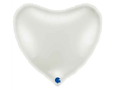 36IN WHITE HEART FOIL BALLOON
