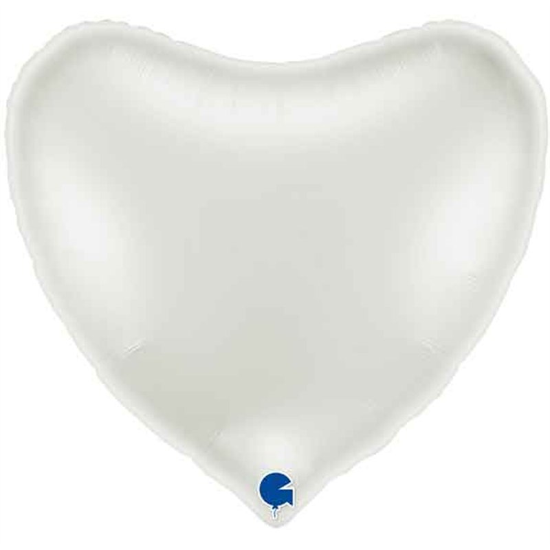 36IN WHITE HEART FOIL BALLOON