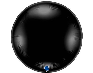 36IN BLACK ROUND FOIL BALLOON