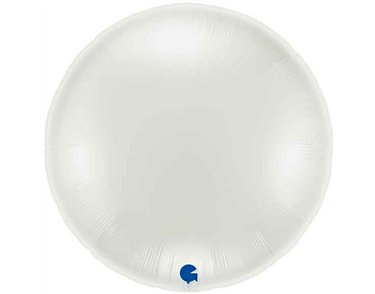 36IN WHITE ROUND FOIL BALLOON