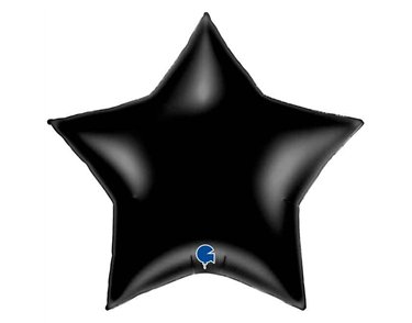 36IN BLACK STAR FOIL BALLOON