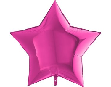 36IN MAGENTA STAR FOIL BALLOON