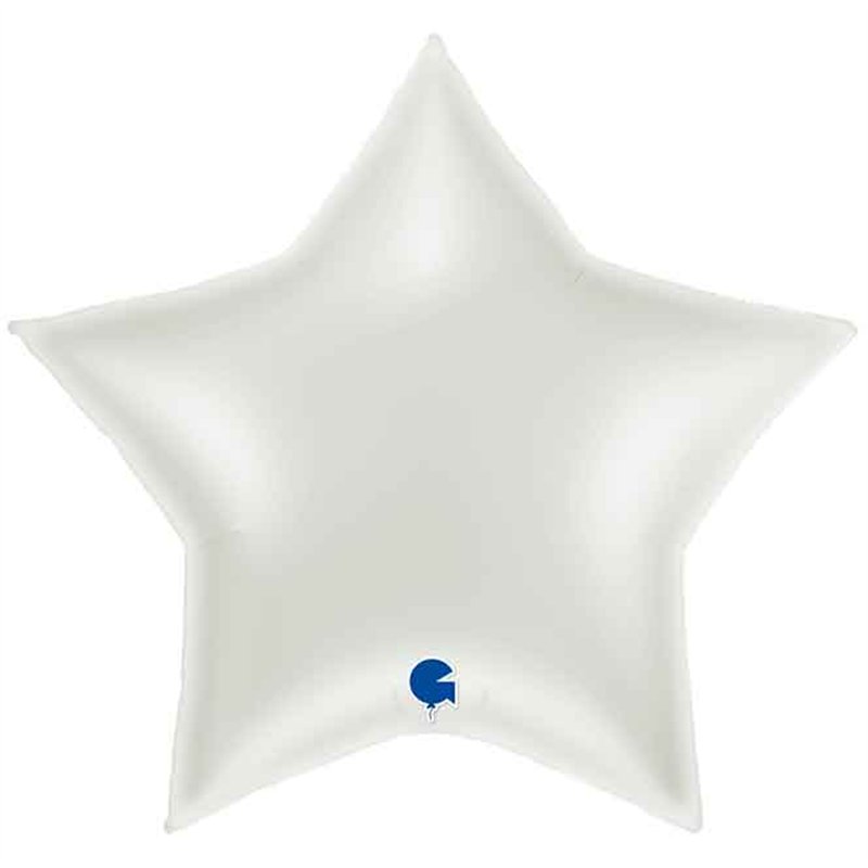 36IN WHITE STAR FOIL BALLOON