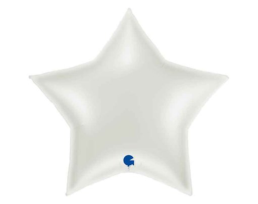 36IN WHITE STAR FOIL BALLOON