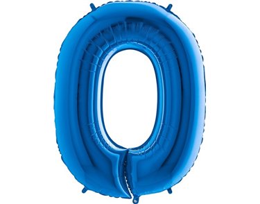 40IN BLUE NUMBER 0 FOIL BALLOON