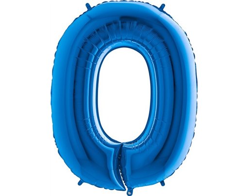 40IN BLUE NUMBER 0 FOIL BALLOON