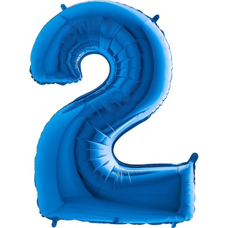 40IN BLUE NUMBER 2 FOIL BALLOON