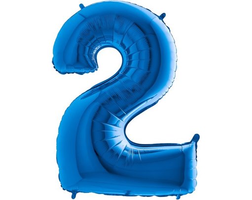 40IN BLUE NUMBER 2 FOIL BALLOON