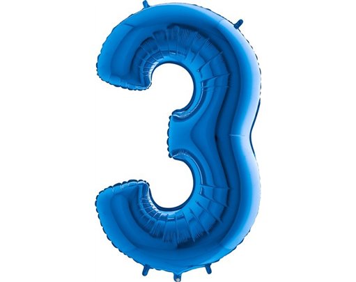 40IN BLUE NUMBER 3 FOIL BALLOON