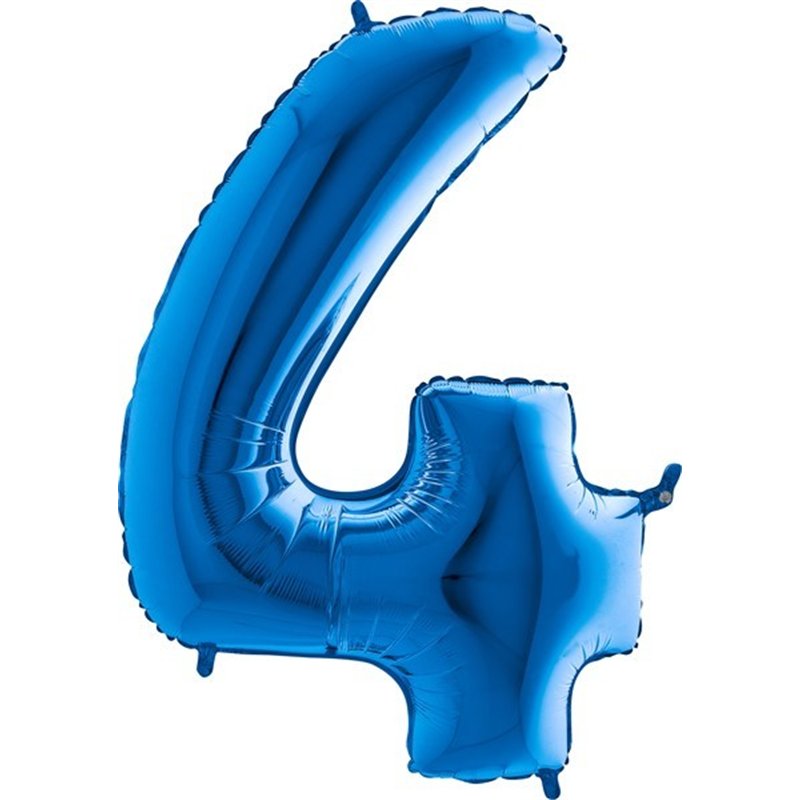 40IN BLUE NUMBER 4 FOIL BALLOON