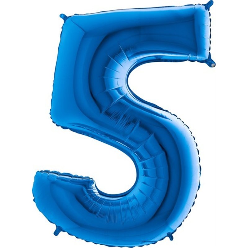 40IN BLUE NUMBER 5 FOIL BALLOON