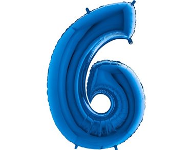 40IN BLUE NUMBER 6 FOIL BALLOON