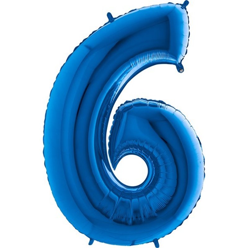 40IN BLUE NUMBER 6 FOIL BALLOON