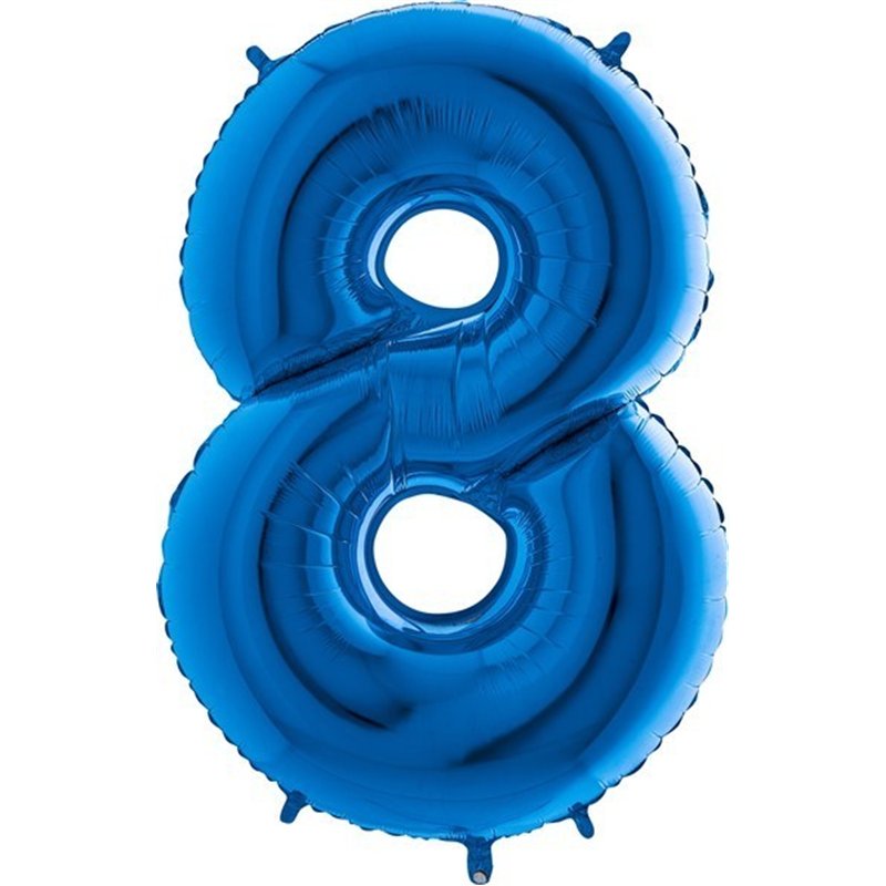 40IN BLUE NUMBER 8 FOIL BALLOON