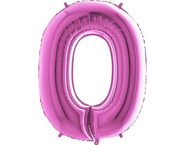 40IN FUCHSIA NUMBER 0 FOIL BALLOON