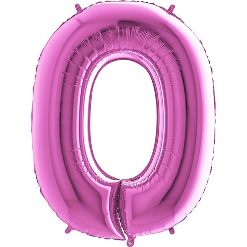 40IN FUCHSIA NUMBER 0 FOIL BALLOON
