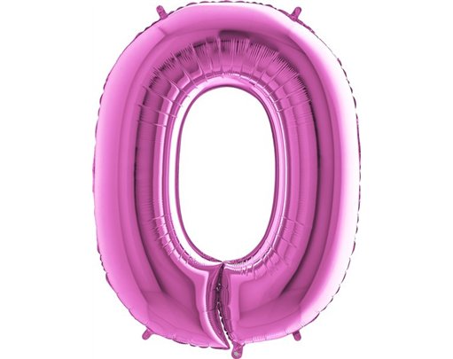 40IN FUCHSIA NUMBER 0 FOIL BALLOON