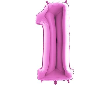 40IN FUCHSIA NUMBER 1 FOIL BALLOON