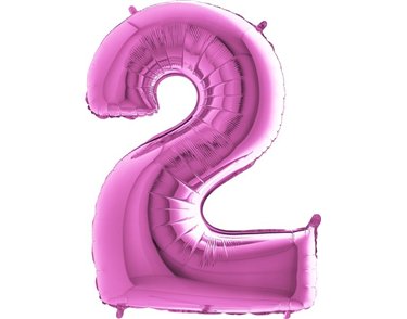40IN FUCHSIA NUMBER 2 FOIL BALLOON
