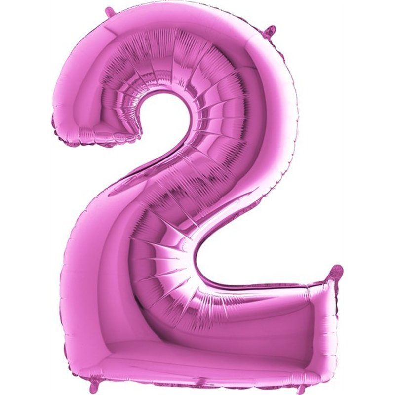 40IN FUCHSIA NUMBER 2 FOIL BALLOON