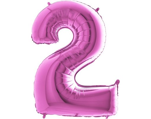 40IN FUCHSIA NUMBER 2 FOIL BALLOON