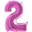 40IN FUCHSIA NUMBER 2 FOIL BALLOON