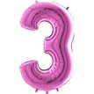 40IN FUCHSIA NUMBER 3 FOIL BALLOON