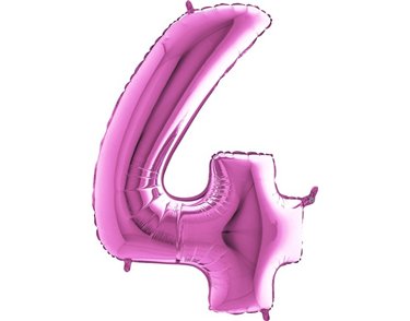 40IN FUCHSIA NUMBER 4 FOIL BALLOON