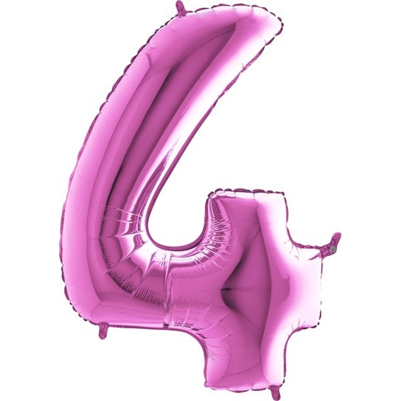 40IN FUCHSIA NUMBER 4 FOIL BALLOON