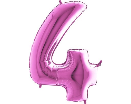 40IN FUCHSIA NUMBER 4 FOIL BALLOON