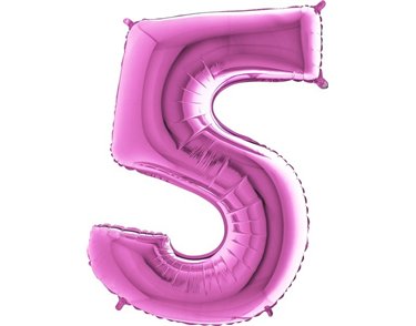 40IN FUCHSIA NUMBER 5 FOIL BALLOON