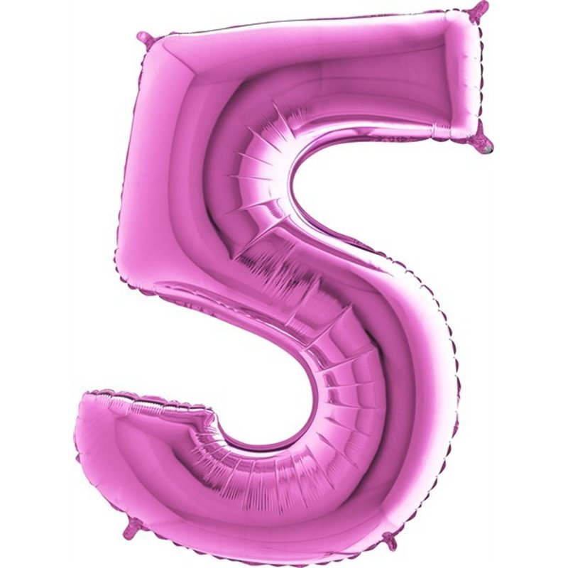 40IN FUCHSIA NUMBER 5 FOIL BALLOON
