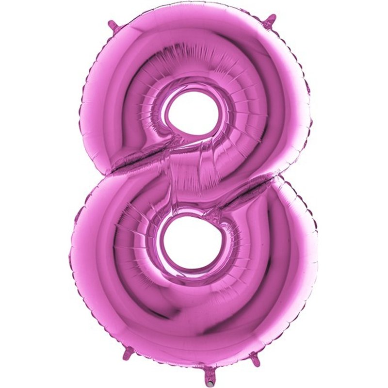 40IN FUCHSIA NUMBER 8 FOIL BALLOON
