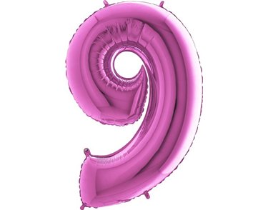 40IN FUCHSIA NUMBER 9 FOIL BALLOON