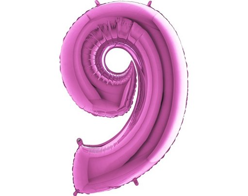 40IN FUCHSIA NUMBER 9 FOIL BALLOON
