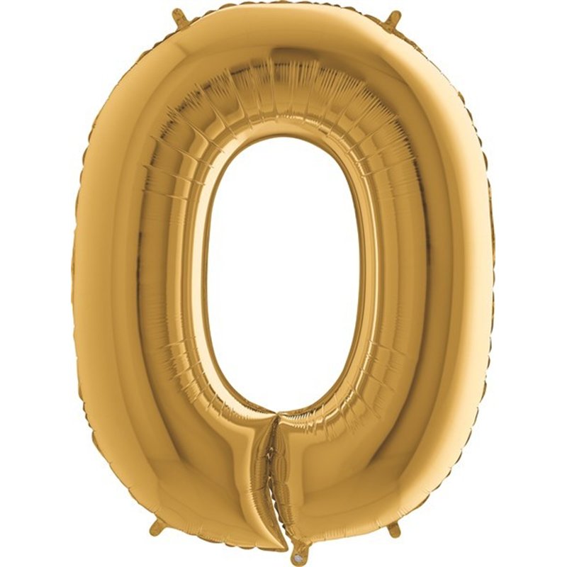 40IN GOLD NUMBER 0 FOIL BALLOON