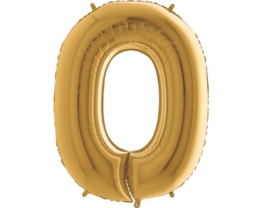 40IN GOLD NUMBER 0 FOIL BALLOON