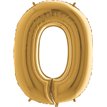 40IN GOLD NUMBER 0 FOIL BALLOON