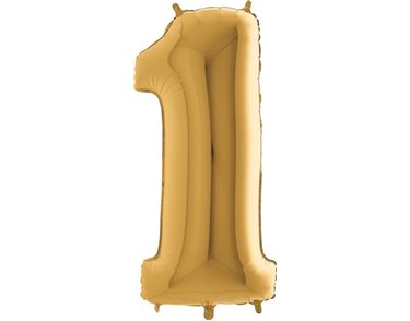 40IN GOLD NUMBER 1 FOIL BALLOON